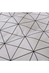 طقم غطاء لحاف مزدوج باندورا أبيض بنقوش هندسية - 200x220 سم