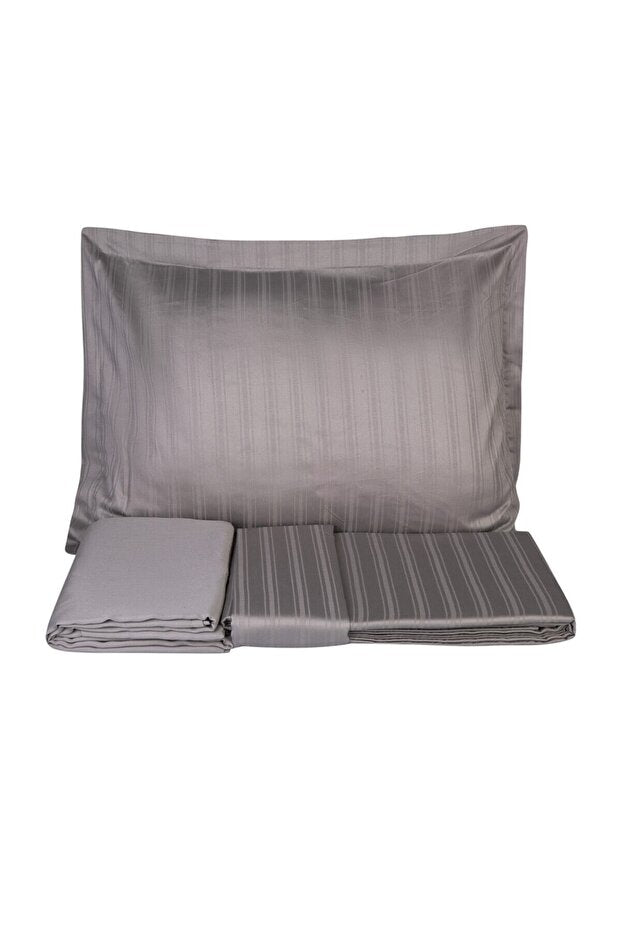 Charm Bold Grey 100% Cotton Double Duvet Cover Set