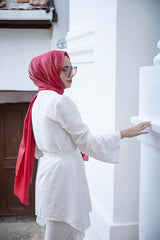 Janjan Red Evening Shawl - Lightweight & Breathable