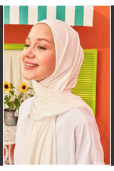 Italian Stitched Jersey Shawl - Soft & Versatile Ecru