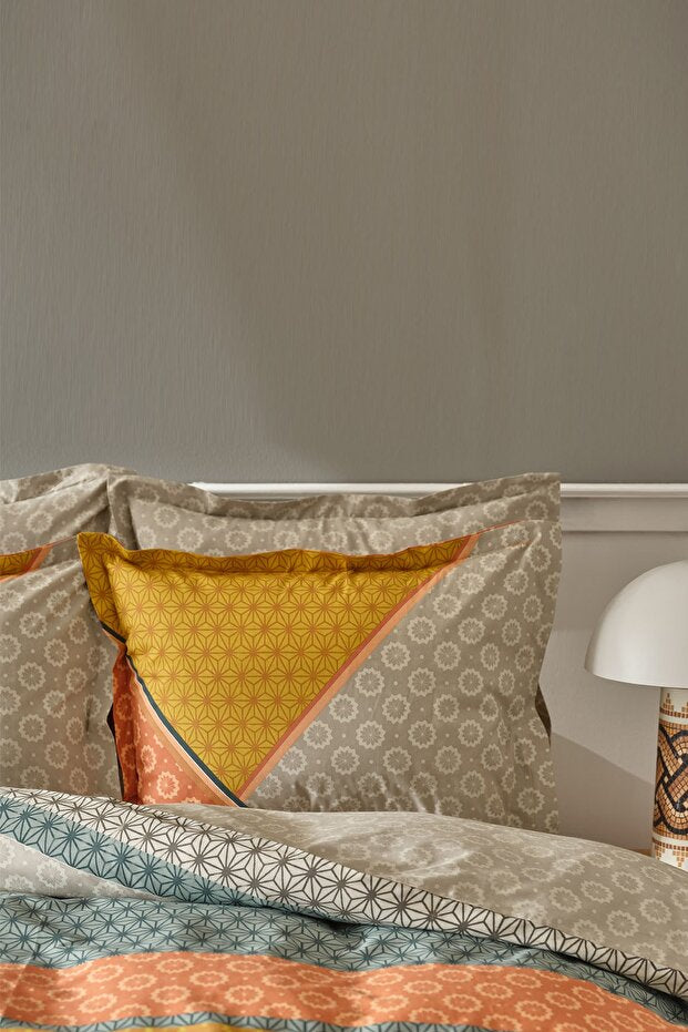 Selena Double Duvet Cover Set - 100% Cotton Mustard