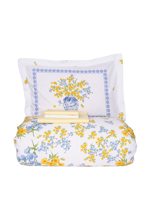 Enola Yellow 100% Cotton Double Pique Bedding Set