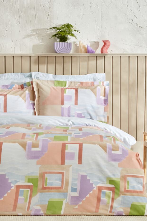 Semblance Double Duvet Cover Set - 100% Cotton, Multicolor