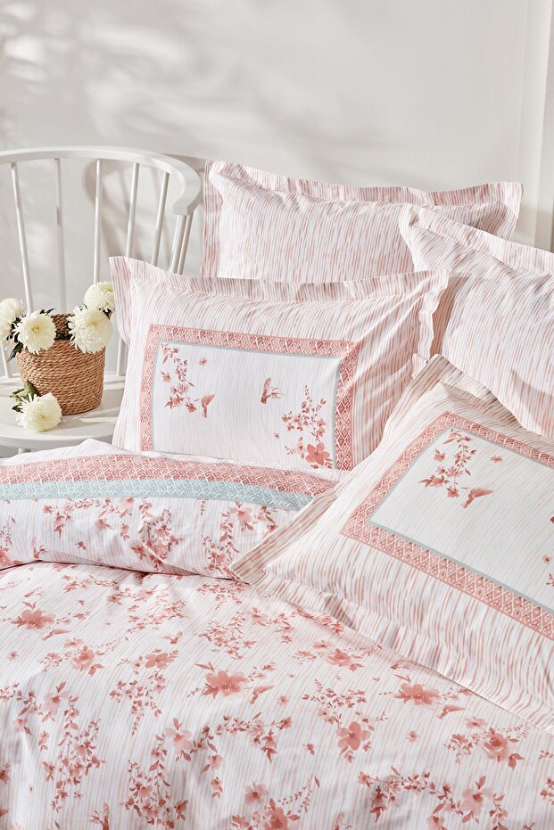 Minella Double Duvet Cover Set - 100% Cotton Blush