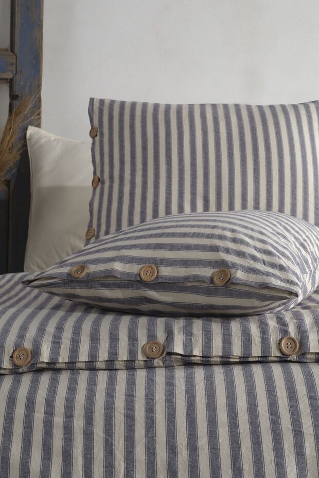 100% Cotton Striped Double Duvet Cover Set - 200x220 cm