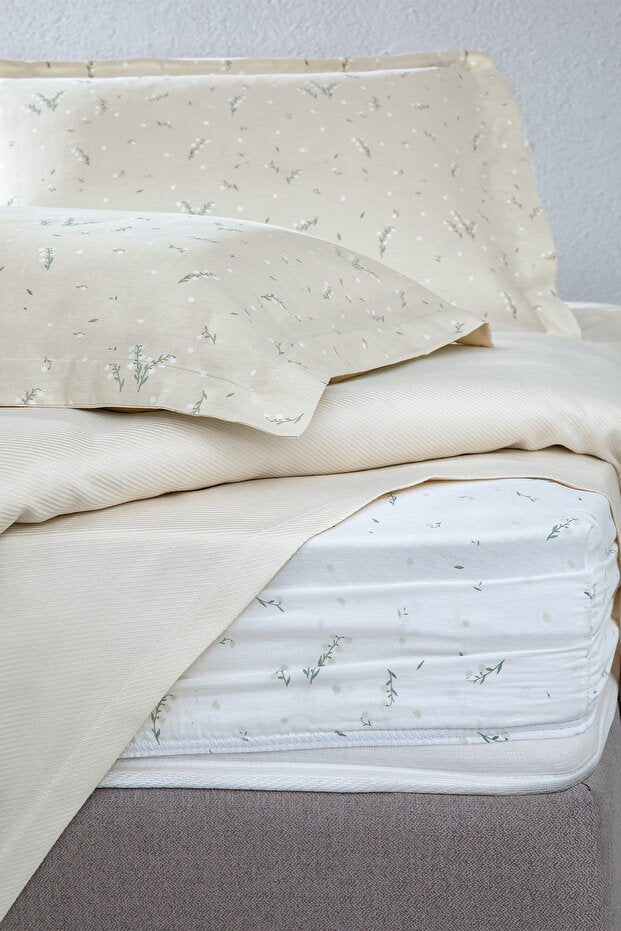 Ramona Single Size Bamboo Cotton Pique Set - Ecru