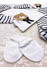 Newborn 5-Piece Bear Embroidered Baby Clothing Set 0-3 Months