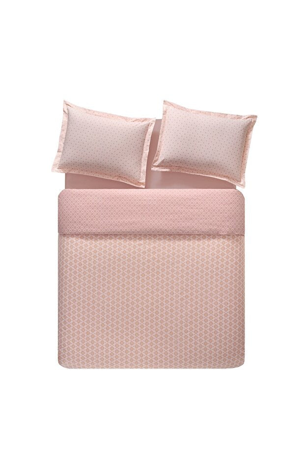 Naomi Double Ranforce Duvet Cover Set - Powder Pink, 4-Piece
