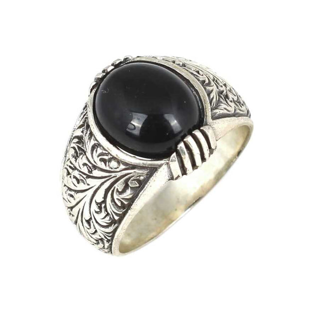 925 Sterling Silver Onyx Ring - Bold, Handcrafted Statement Piece