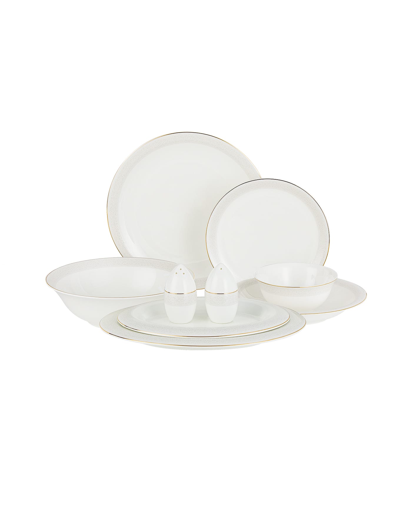 Fine Bone Porcelain 6-Person Dinnerware Set - Elegant White Design