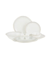 Fine Bone Porcelain 6-Person Dinnerware Set - Elegant White Design