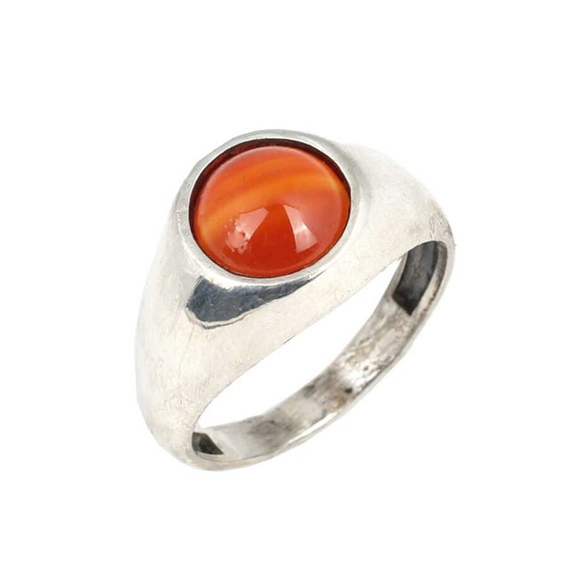 925 Sterling Silver Agate Men's Ring - Sophisticated & Enduring