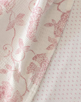 Twin Size Cotton Printed Pique Bedding Set - Powder Pink