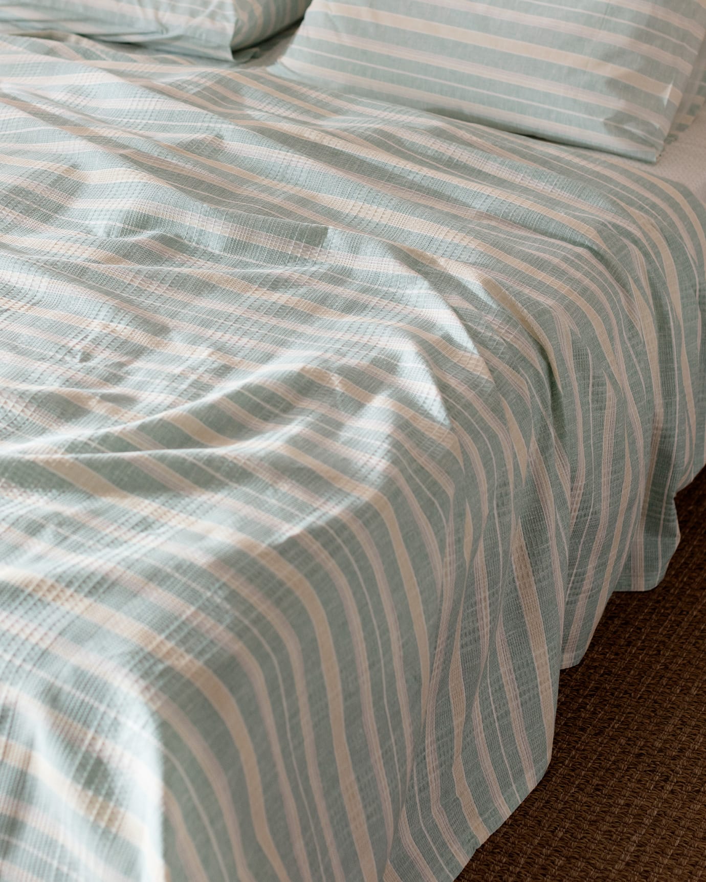 Cotton-Lyocell Blend King Size Pique Bedding Set - Printed Design