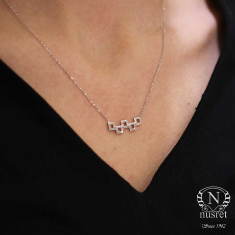 Premium Sterling Silver Tiny Square Necklace