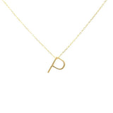 Sterling Silver 3D Initial P Pendant Necklace - Personalized Elegance