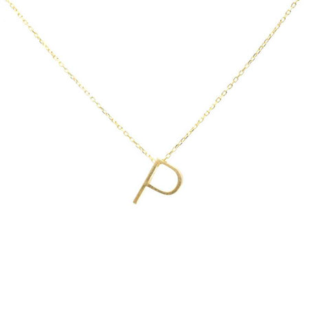 Sterling Silver 3D Initial P Pendant Necklace - Personalized Elegance