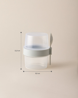 Portable Snack Container with Spoon, 400ml Food Storage Box, Soft Green