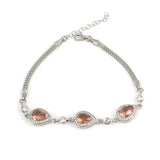 925 Sterling Silver Triple Teardrop Zultanite & Zircon Bracelet