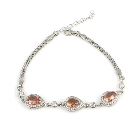 925 Sterling Silver Triple Teardrop Zultanite & Zircon Bracelet