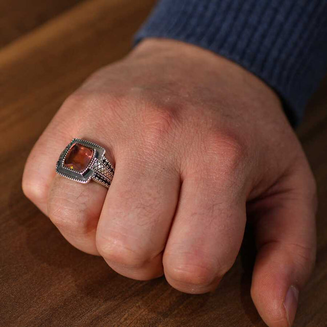 Premium 925 Sterling Silver Faceted Zultanite Men's Ring