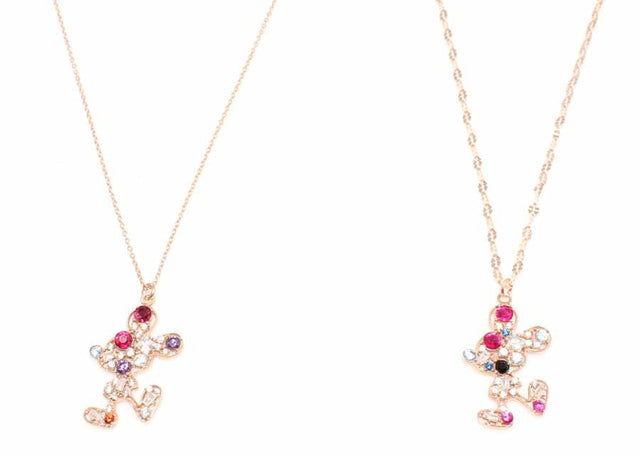 Premium Sterling Silver Cute Figure Necklace Pink
