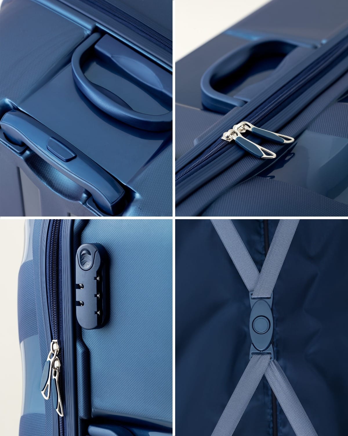 Medium Navy Blue Travel Suitcase - Durable Luggage