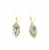 Sterling Silver Leaf Dangle Earrings - Elegant Nature-Inspired