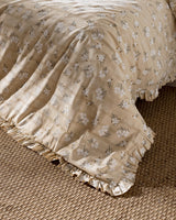 King Size 100% Cotton Ruffled Duvet Cover Set