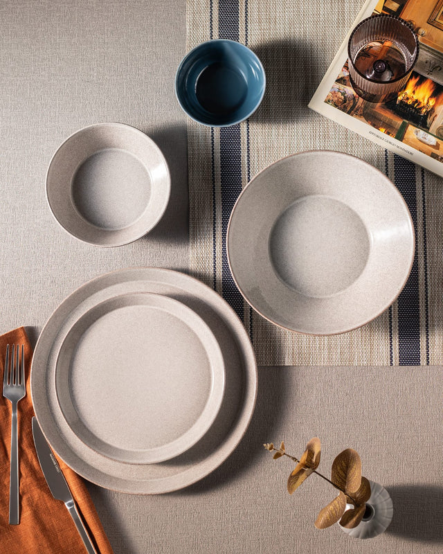 Porcelain 24-Piece Dinner Set - Contemporary Minimalist Design