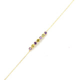 Premium 925 Sterling Silver Amethyst Peridot 7 Row Waterfall Bracelet