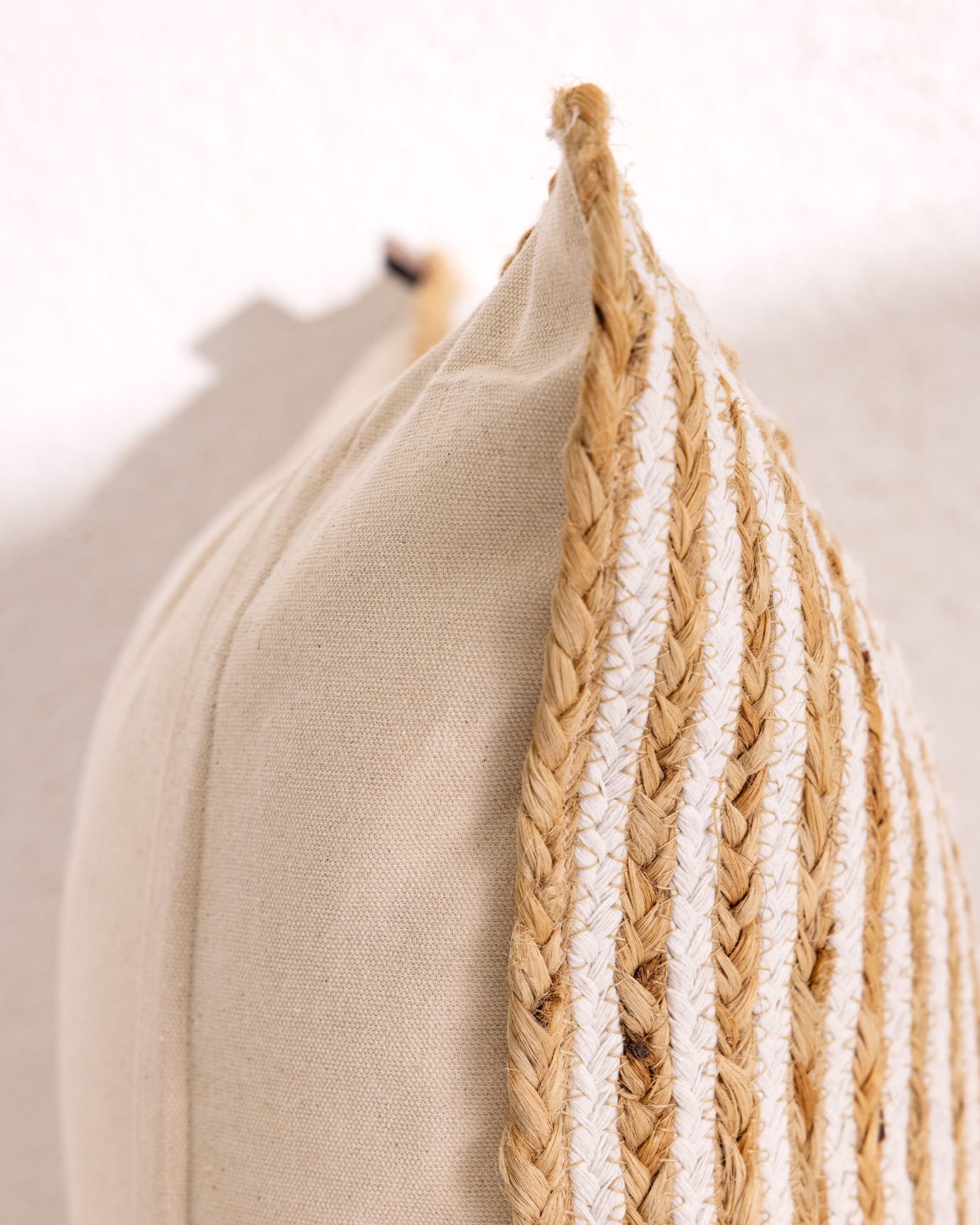 Natural Jute Decorative Pillow Cover - Trocadero Style