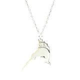 Sterling Silver Swordfish Charm Pendant Necklace - Ocean Inspired