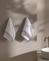 2-Pack 100% Cotton Crochet-Trimmed Hand Towels - White & Lilac