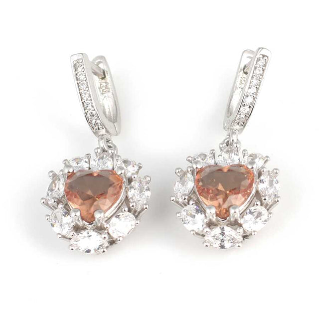 Professional 925 Sterling Silver Heart Zultanite Earring