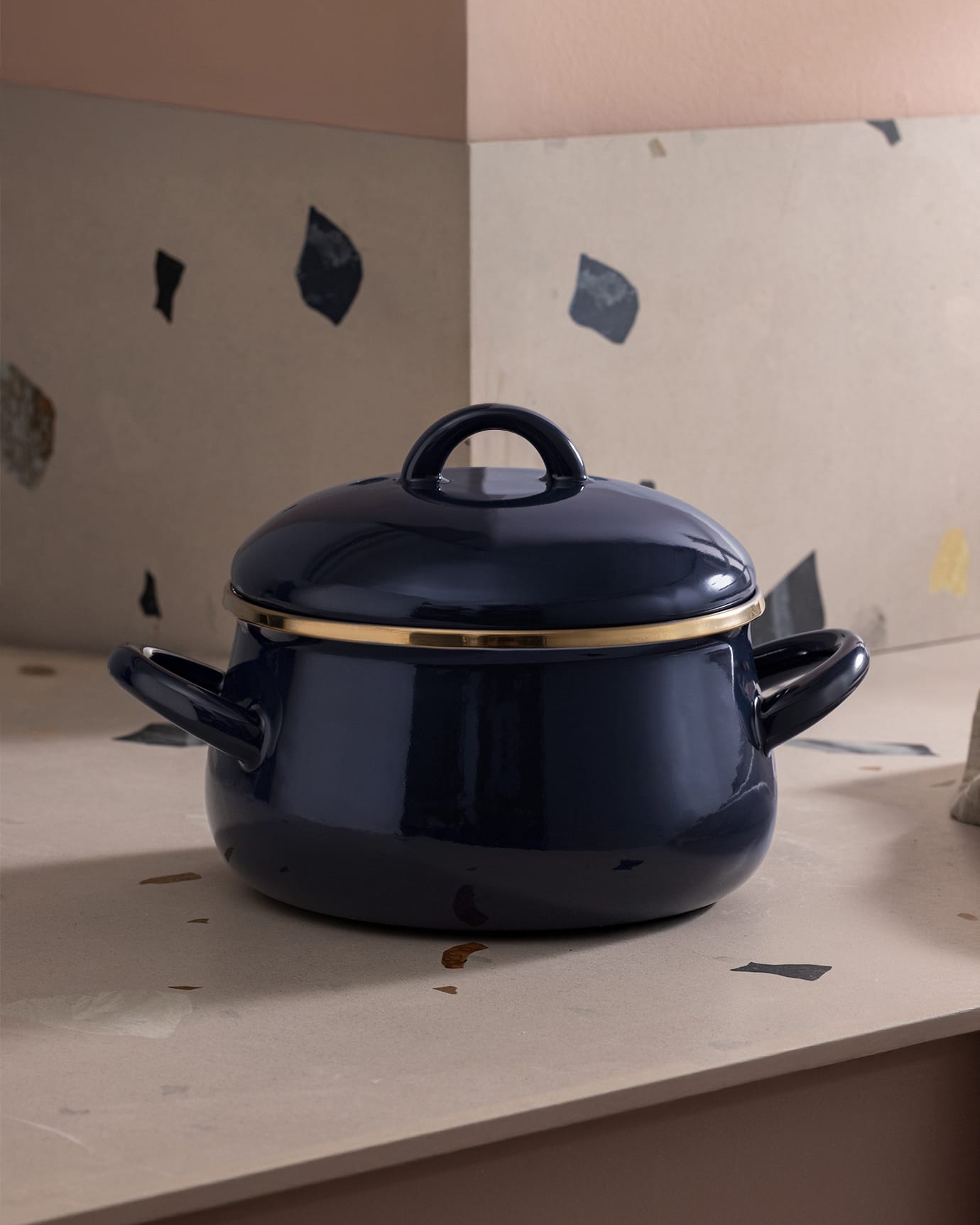 16 cm Navy Blue Saucepan - Small Everyday Cooking Pot