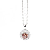 925 Sterling Silver Zultanite & Zirconia Double Row Pendant Necklace
