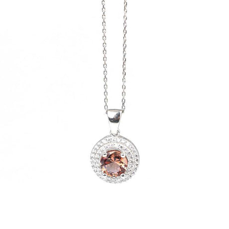 925 Sterling Silver Zultanite & Zirconia Double Row Pendant Necklace