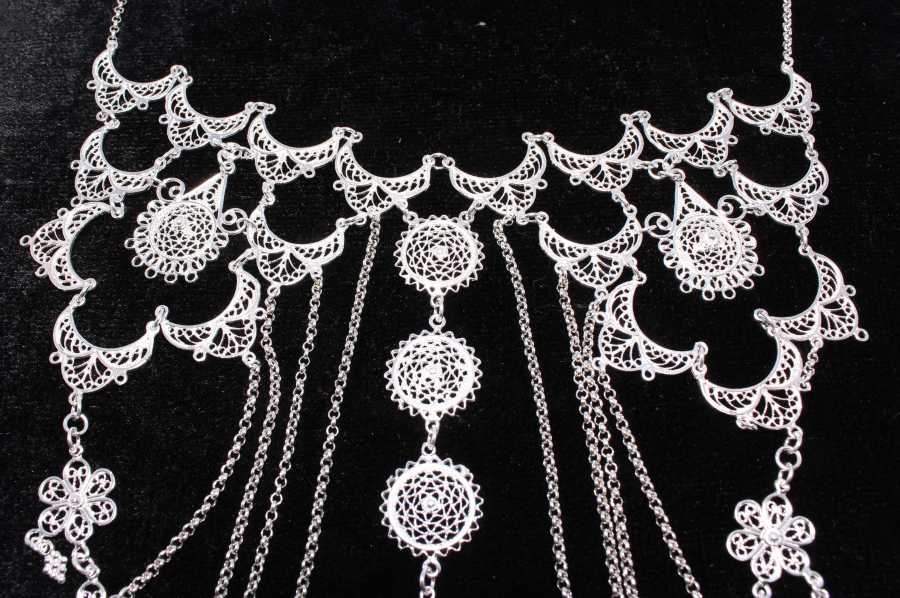 925 Sterling Silver Star Filigree Necklace - Traditional Turkish Design