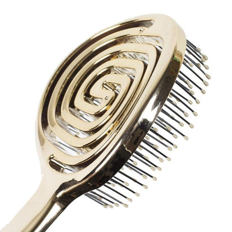 3D Flexi Detangling Hair Brush - Gold Finish - TryAladdin