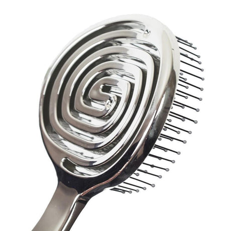 3D Flexible Detangling Hair Brush - Silver - TryAladdin