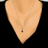 Premium Sterling Silver Onyx Teardrop Necklace