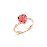 Swarovski Crystal 925 Sterling Silver Ring - Bezel & Prong Set Love Symbol