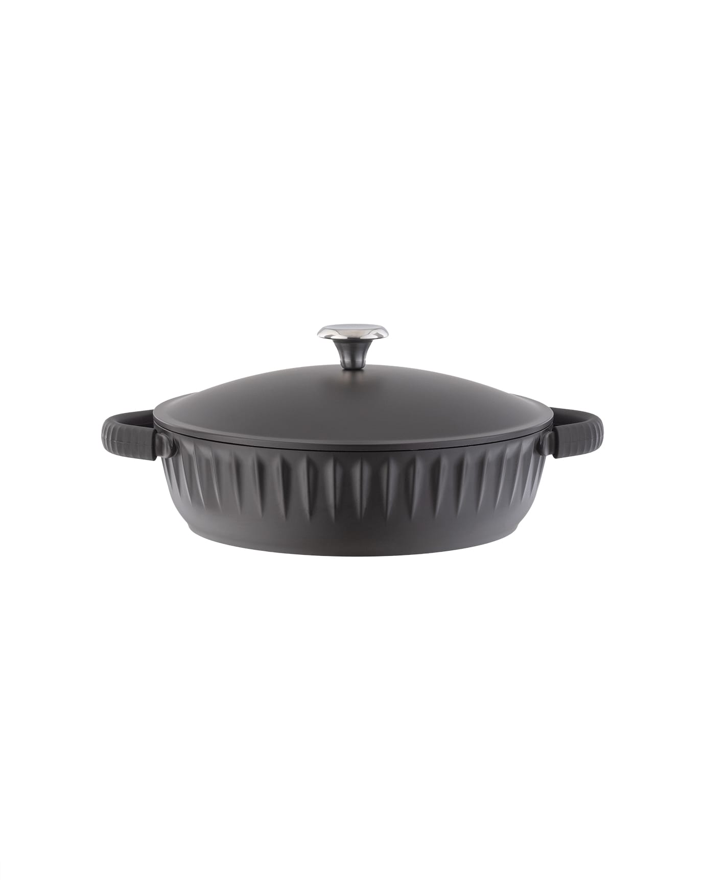 Freya 28 cm Brown Cooking Pot with Lid, Large Capacity Stockpot