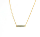 925 Sterling Silver Double Chain Plate Necklace - Modern Minimalist