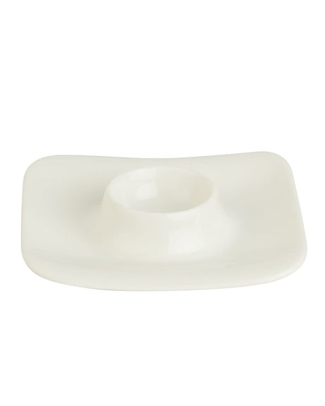 New Bone China Rectangular Egg Holder - Elegant White Design