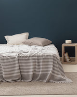 Sheryl Double Bedspread Coverlet Set - White Gray Quilted Bedding