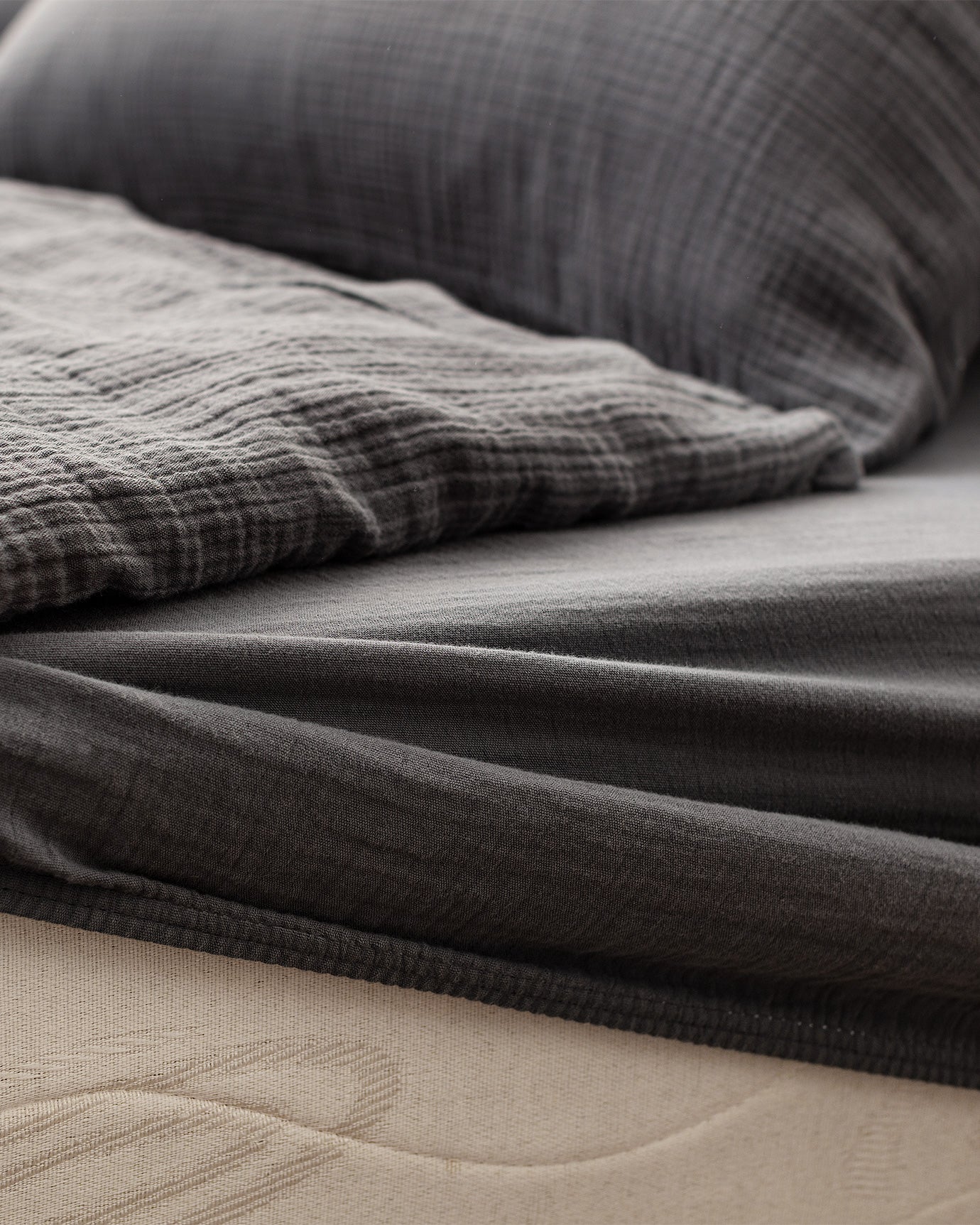 Muslin King Size Bedding Set - Ultra Soft Duvet Cover & Fitted Sheet