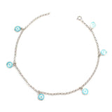 Premium 925 Sterling Silver Enamel Eye Bead Anklet