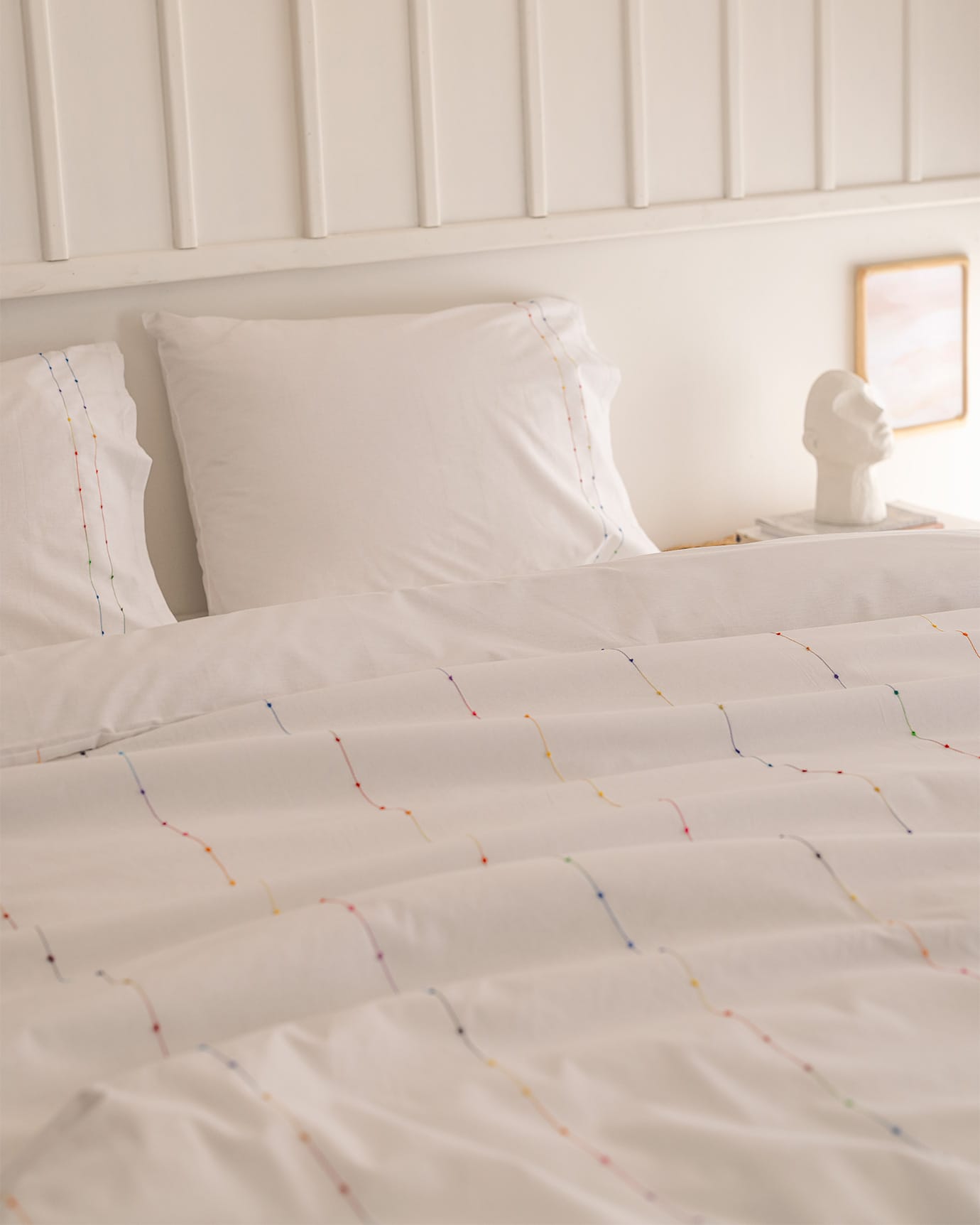 100% Cotton Ranforce Double Duvet Cover Set - Estampe Embroidered